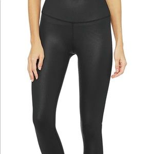 ALO 7/8 High Waist Airbrush Leggings Black Glossy